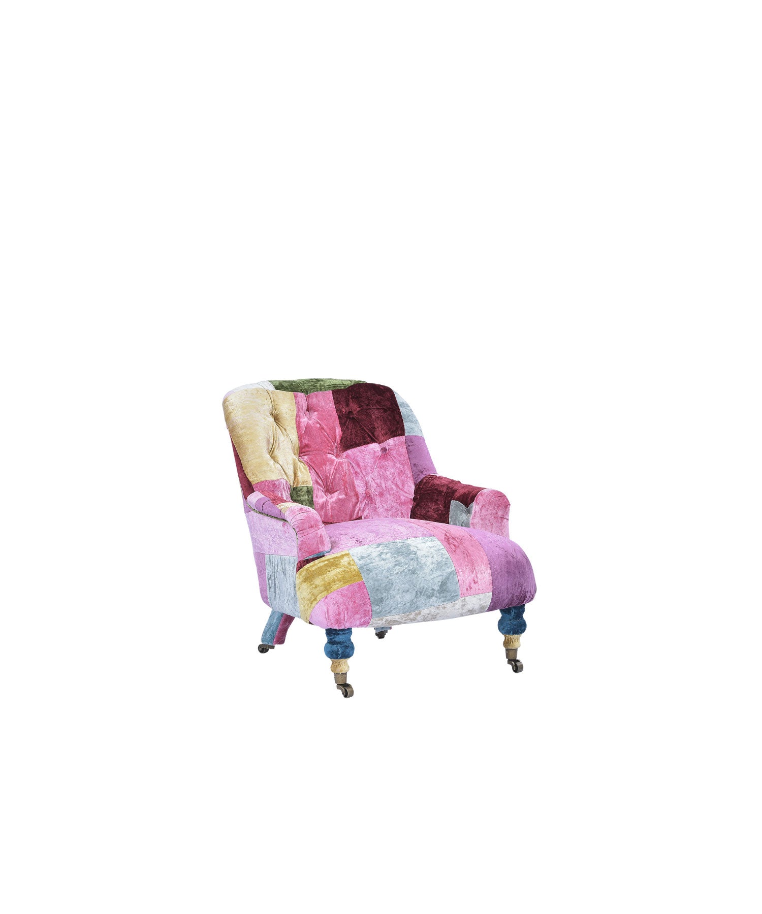 HALO（ハロー）】ANNE CHAIR VELVET PATCHWORK BOHEM｜アンティーク風