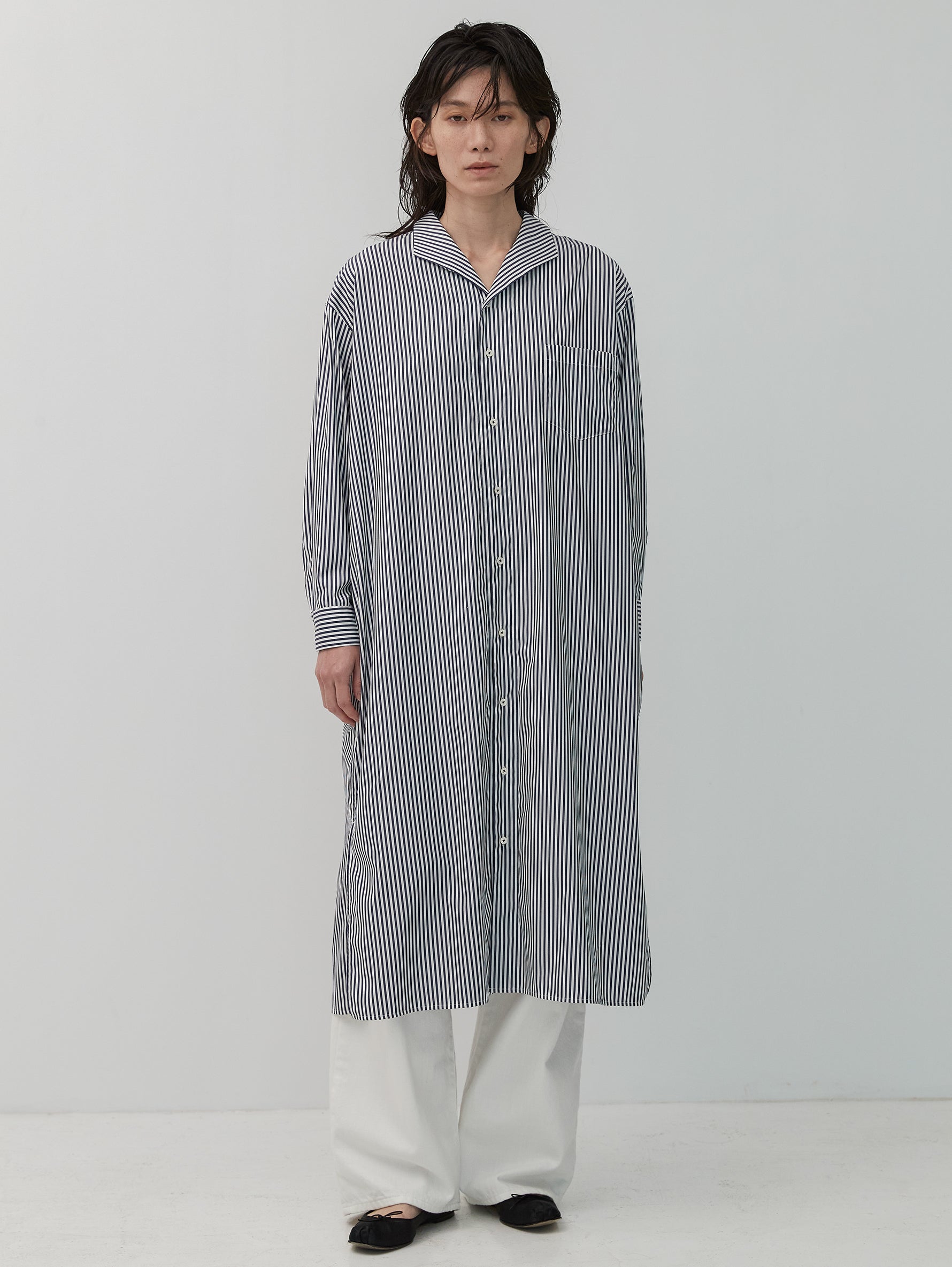 オープンカラーシャツワンピース/TBDA-105