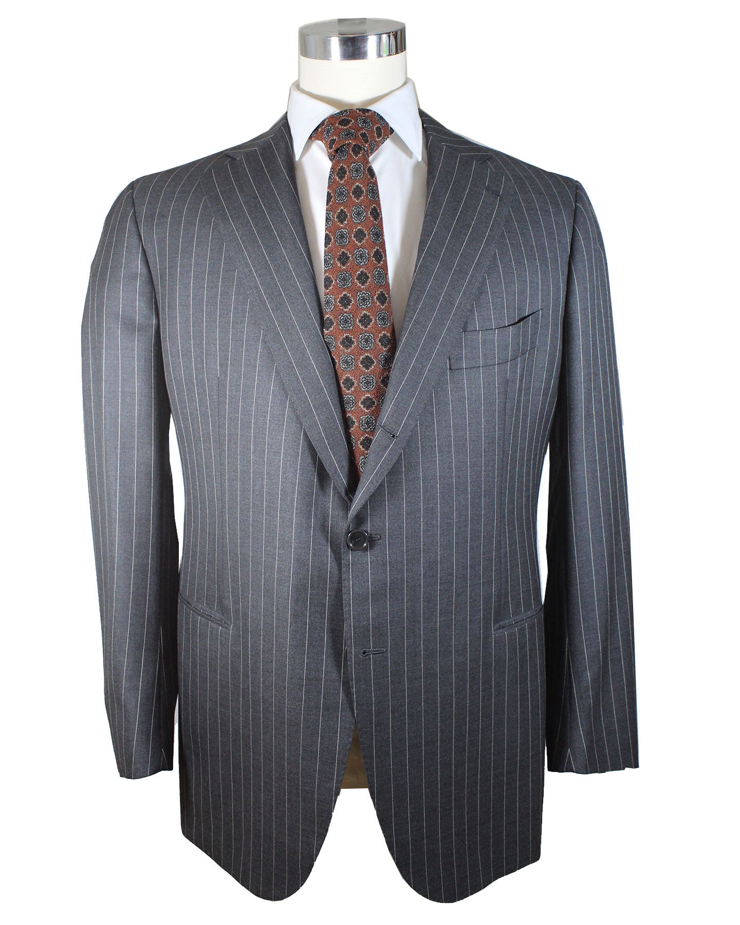 Cesare Attolini Suit Gray Stripes EU 58/ US 48 - Tie Deals