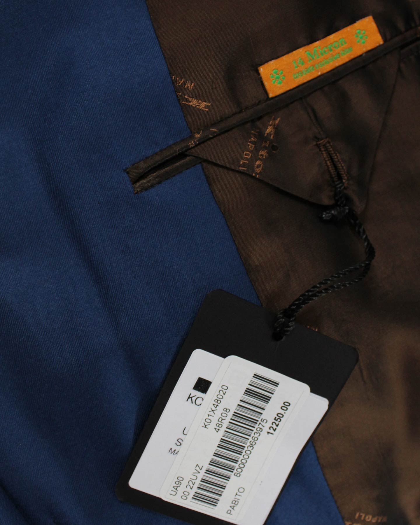 Kiton Suit Dark Blue 14 Micron Wool EU 48 - US 38 R - Tie Deals