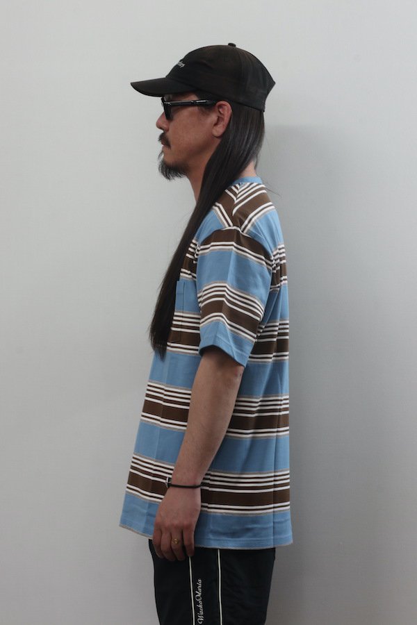 TIGHT / STRIPED CREW NECK T-SHIRT ( TYPE-3 )（BLUE）
