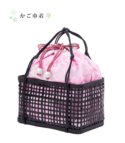 かご巾着（チェリーピンク） 0004-00412-A-Y バッグ（夏向け