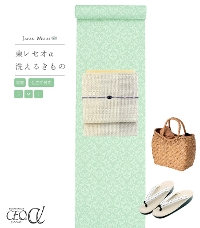 お仕立付き・単衣】東レ セオα JAPAN MODE 小紋（オリエンタル更紗