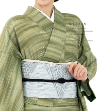 お仕立済み・袷】洗える小紋（横段刷毛引き調）（M） 0012-00201-F