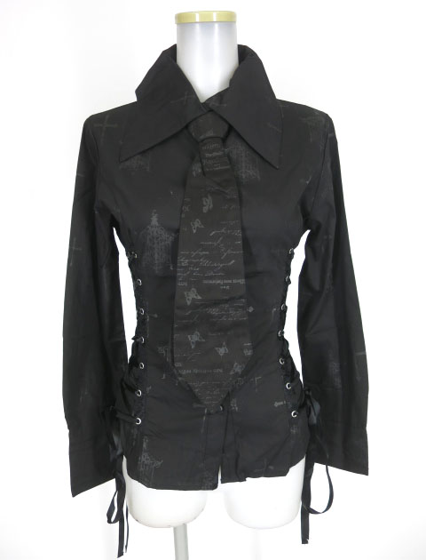 h.NAOTO Blood / ネクタイ付きサイド編み上げブラウス | 高価買取なら