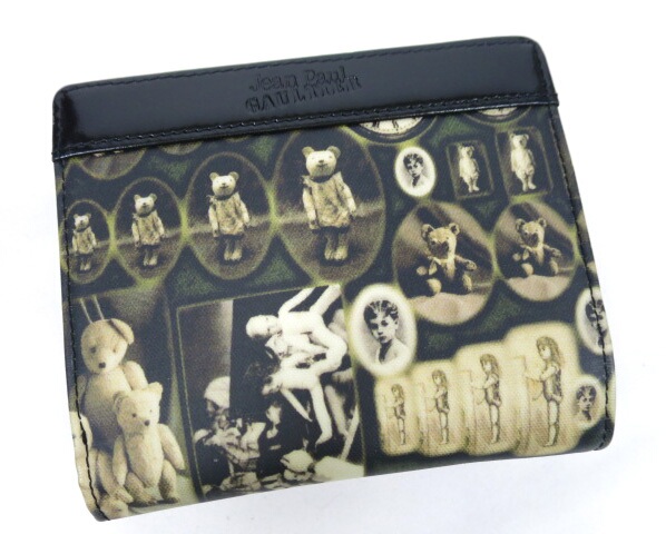 Jean Paul GAULTIER アンティークドール＆テディベア柄がま口折り財布