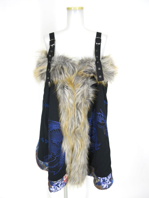 Qutie Frash リバーシブルファーポンチョ Qutie Frash リバーシブル