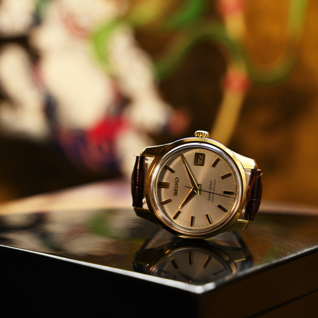 キングセイコー 44KS 金張りホワイトダイヤル盾メダリオン 手巻き King