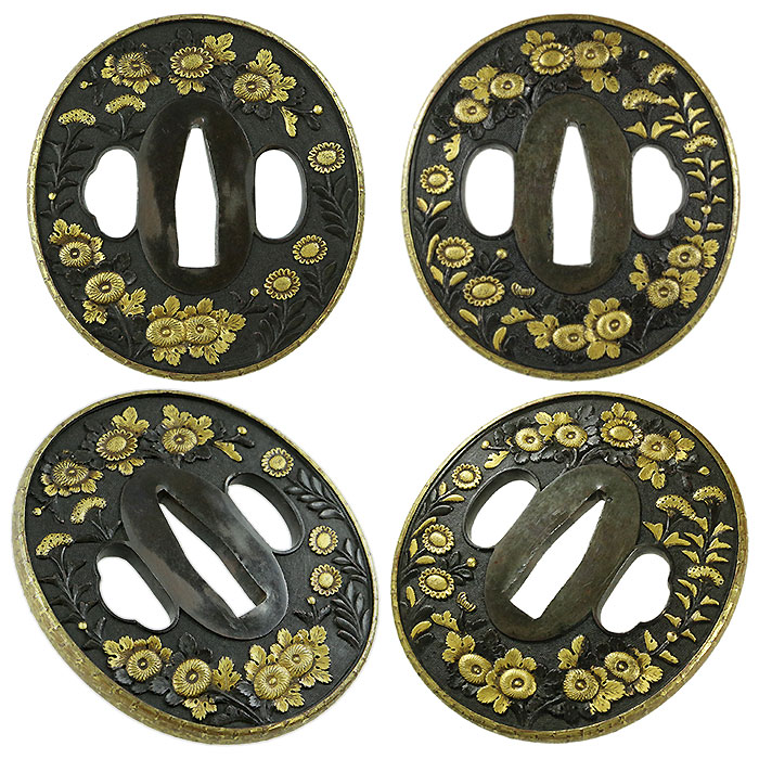 時代金象嵌刀鍔木箱付153g 東Y7-0220☆2Fトヒト