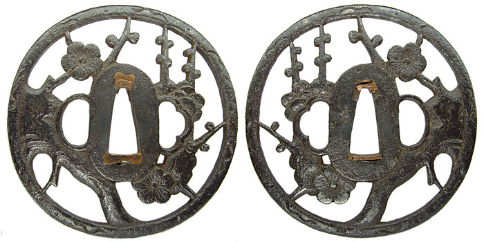 日本刀の鐔・梅樹透かし｜日本刀・刀剣 販売専門店・東京【十拳】