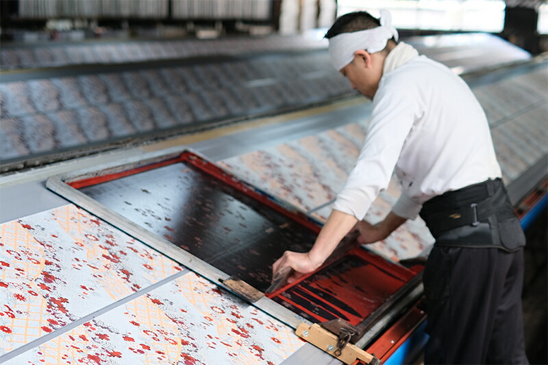 金彩友禅販売 エ霞水紋に花柄の和柄生地通販なら都香庵