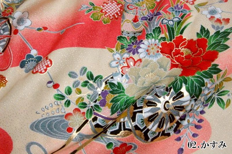 正絹の友禅販売 御所車に手毬柄の和柄生地の通販なら都香庵