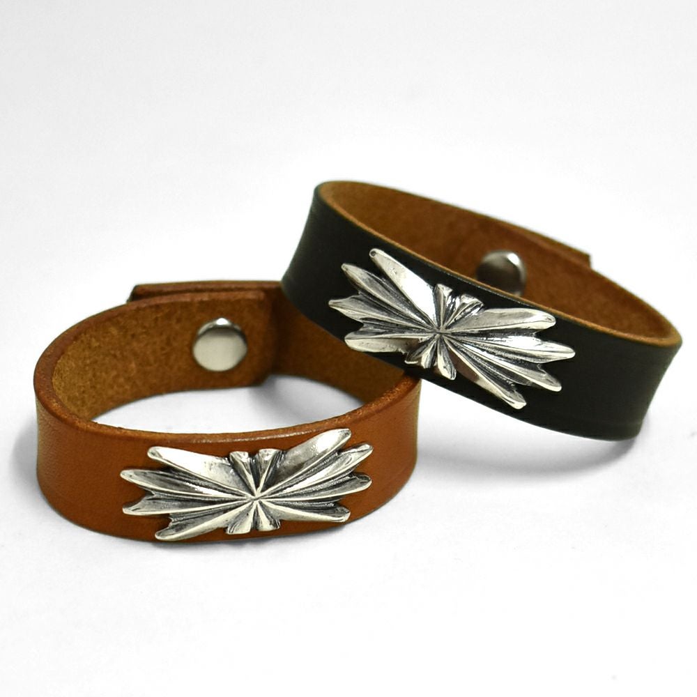 ラリースミス (LARRY SMITH) LEATHER BRACELET （BUTTERFLY SHELL