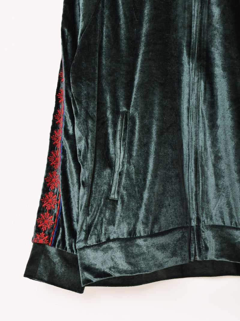 3色展開】Emerald Motel 刺繍入り ベルベット トラックジャケット