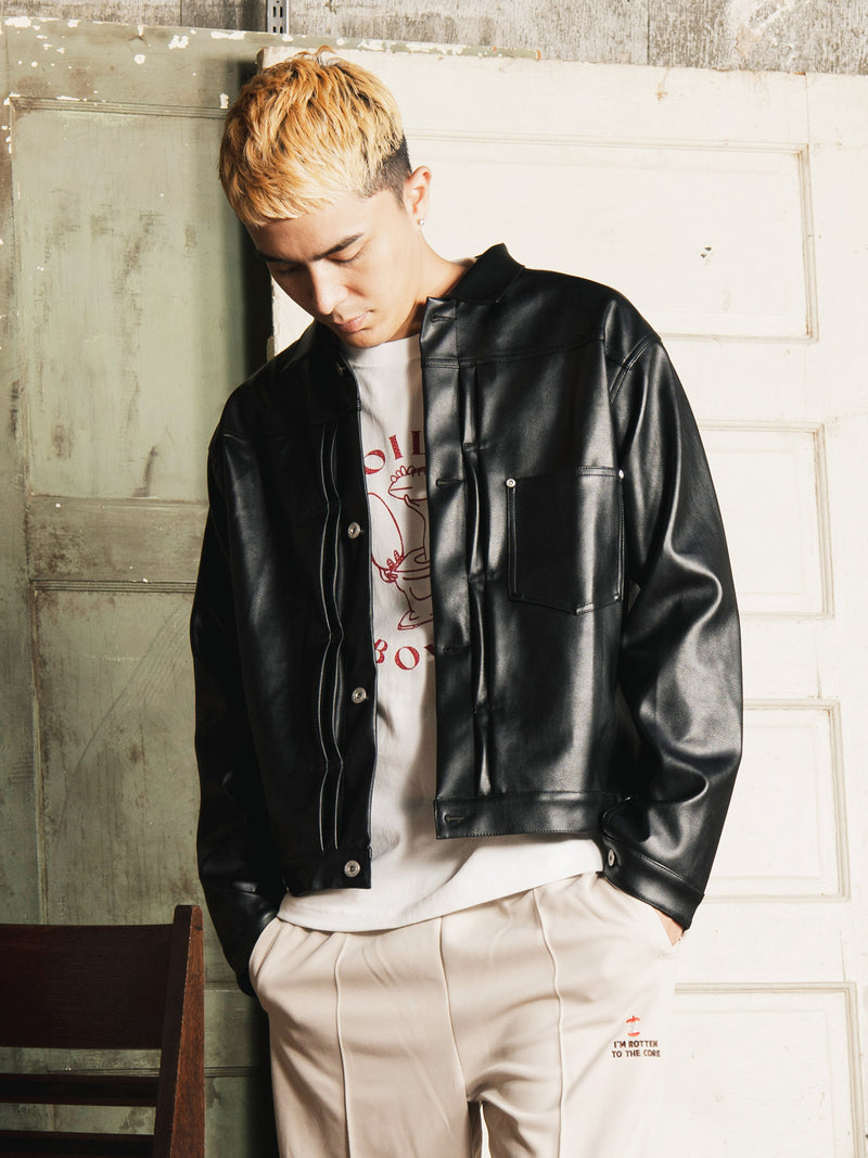 Backers 1stタイプ フェイクレザージャケット – 古着屋Top of the Hill