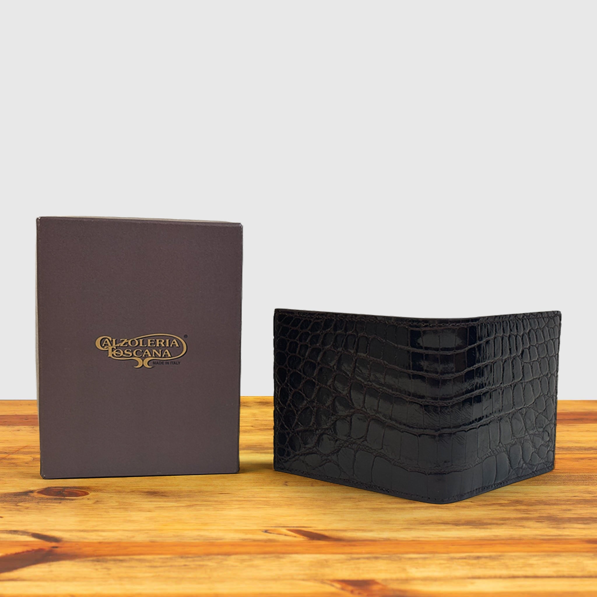 Calzoleria Toscana Okab Crocodile Billfold Wallet - Toscana USA