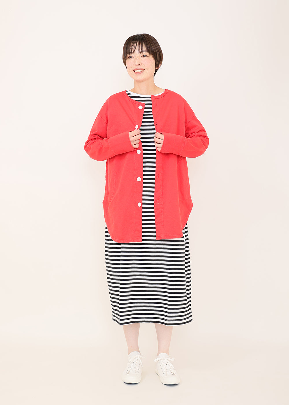 スーピマ裏毛 8分袖ワンピース│to touch