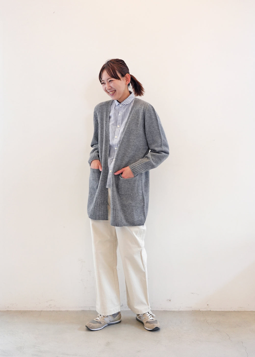 ソフトウールノーカラーロングカーディガン│to touch