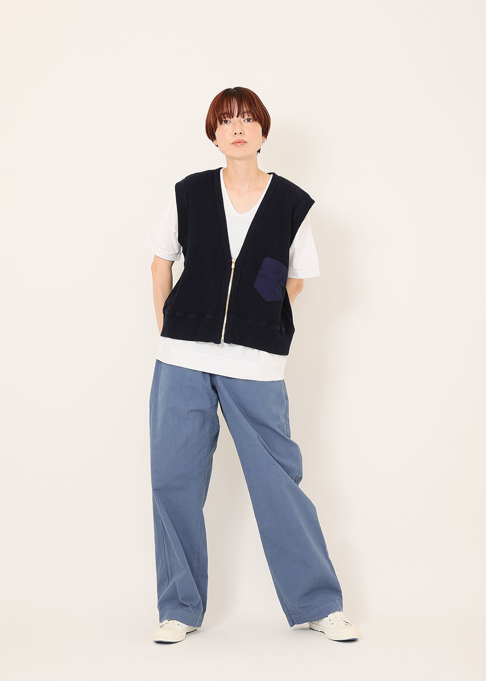 コットンビッグワッフルベスト│to touch