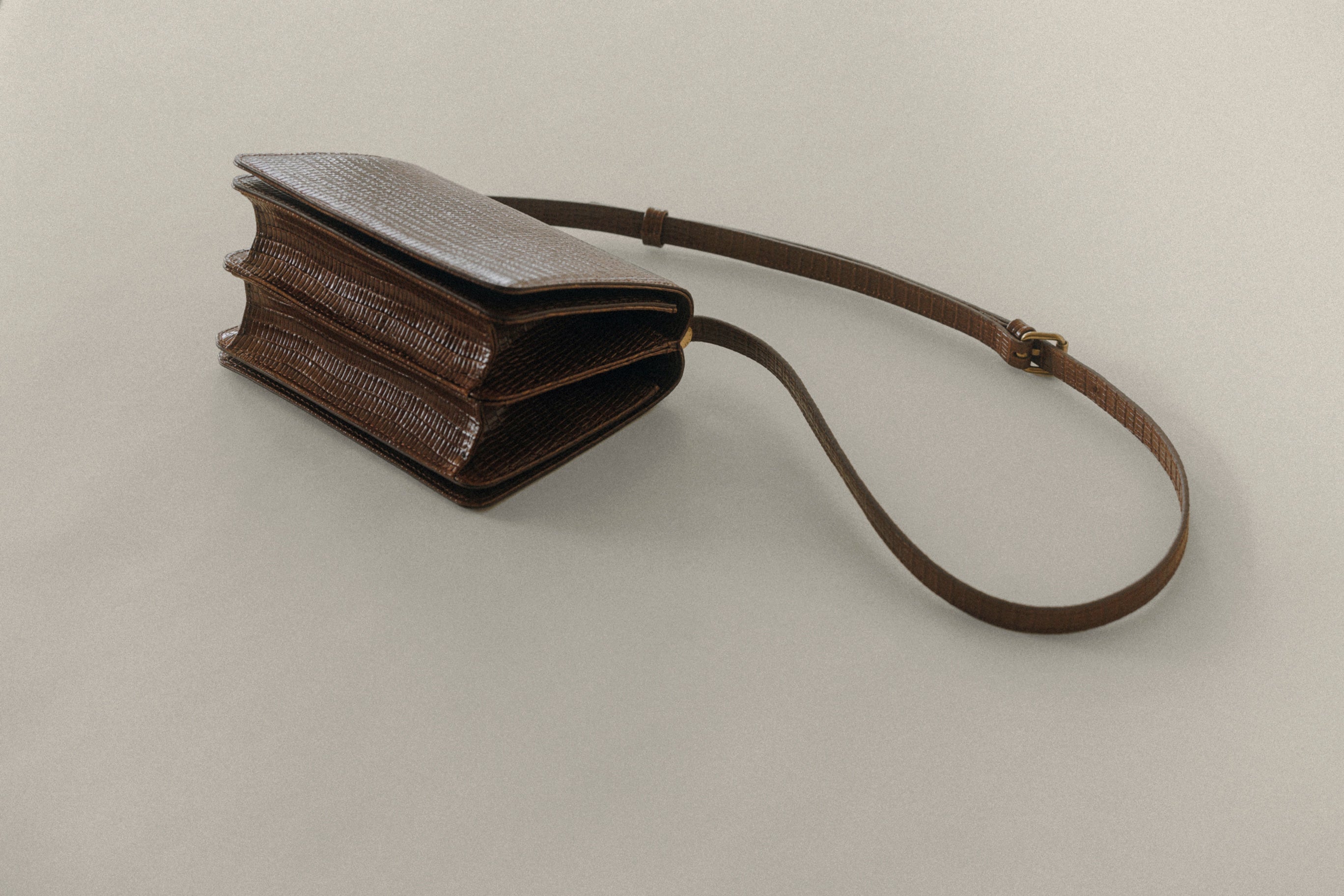 SAC PAUMELLE MINI LIZARD CHOCOLATE – TOUT Y EST JP