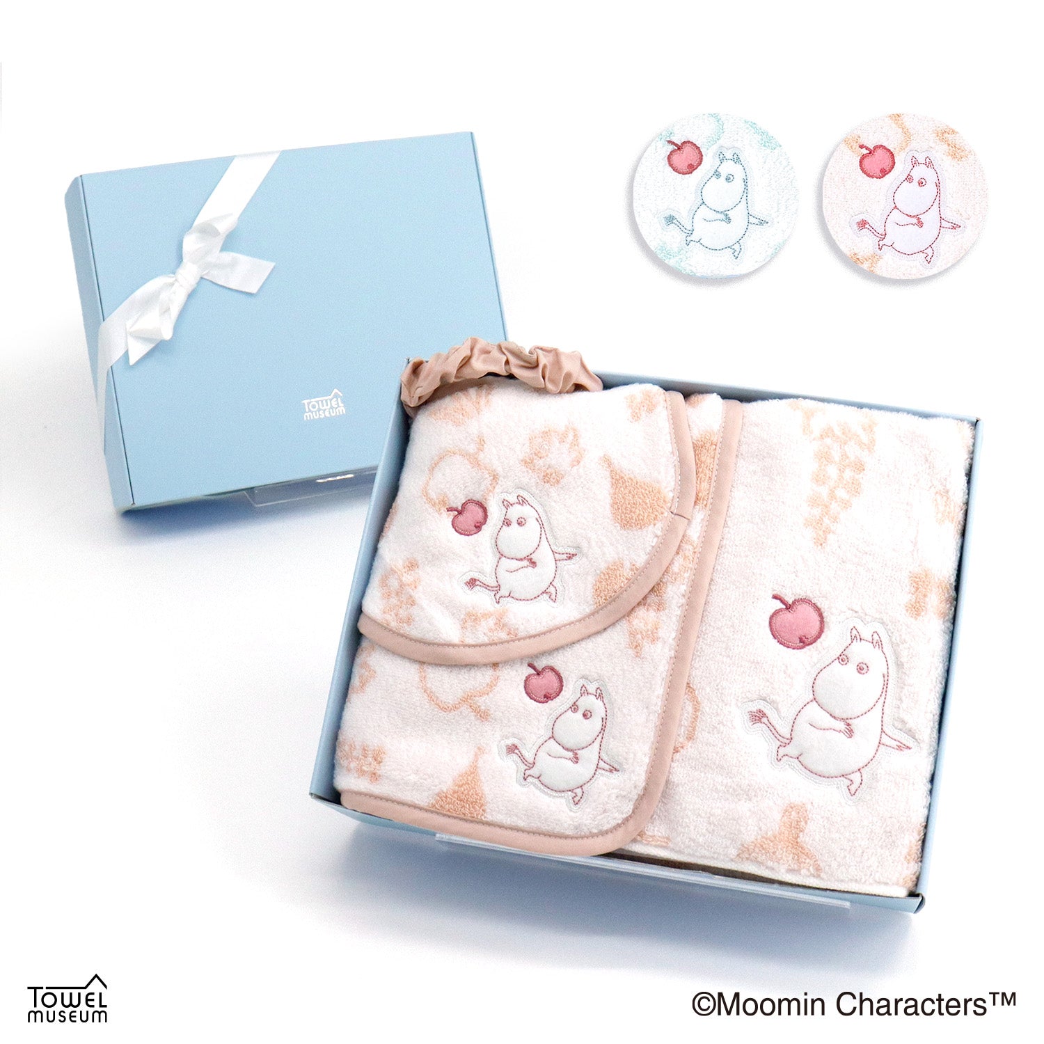 ムーミン』フルーツミックス フード付きバスタオル&スタイA セット