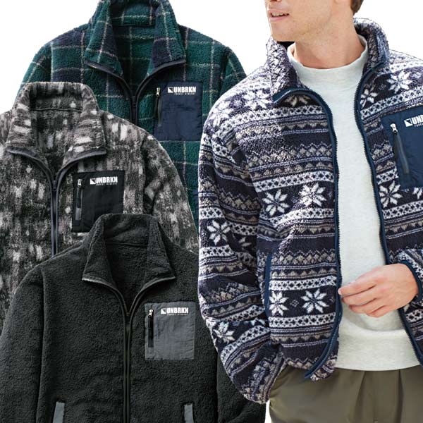 楽天市場】もこもこボア 総柄ボアブルゾン アウター メンズ 秋冬春 40