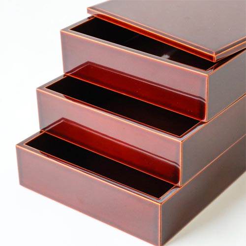 楽天市場】飛騨春慶 元田漆器 和角三段重 伝統工芸品 木製 お重箱