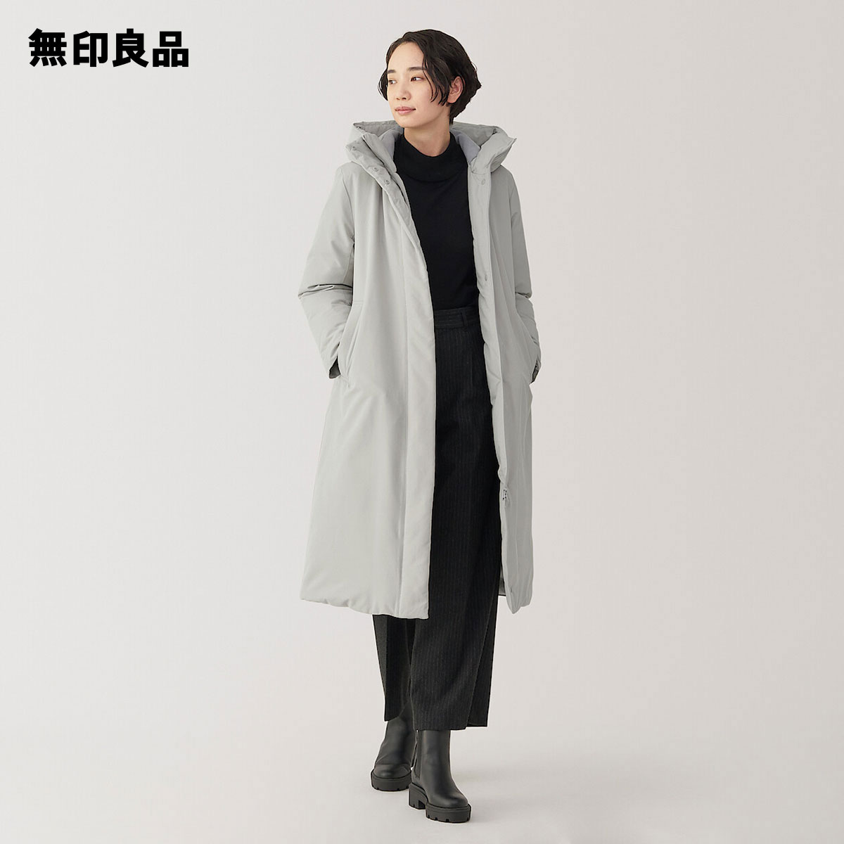 無印良品 公式】婦人 撥水ダウンロングコート