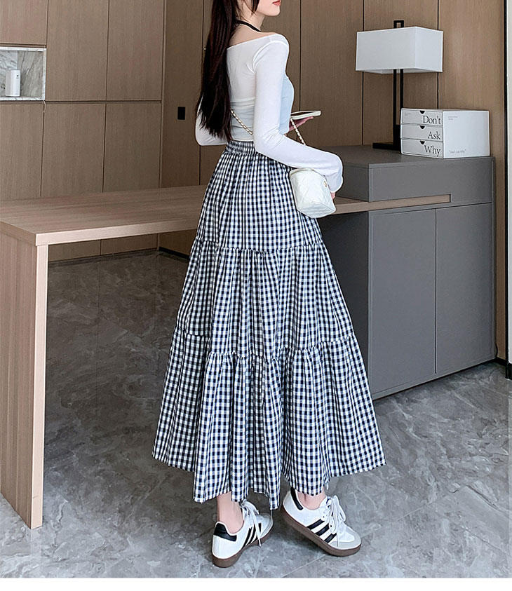 楽天市場】レディース チェック柄 ティアードスカート レトロ ハイ