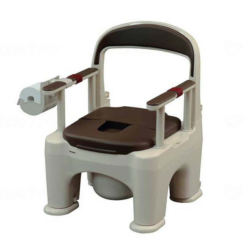 楽天市場】ポータブルトイレ 前後傾斜脚付き 肘掛内寸42cm 高さ調節