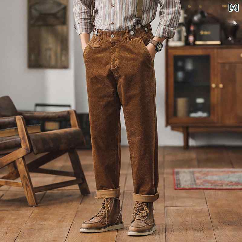 楽天市場】コーデュロイ パンツ メンズ オーバーオール 春秋 秋冬