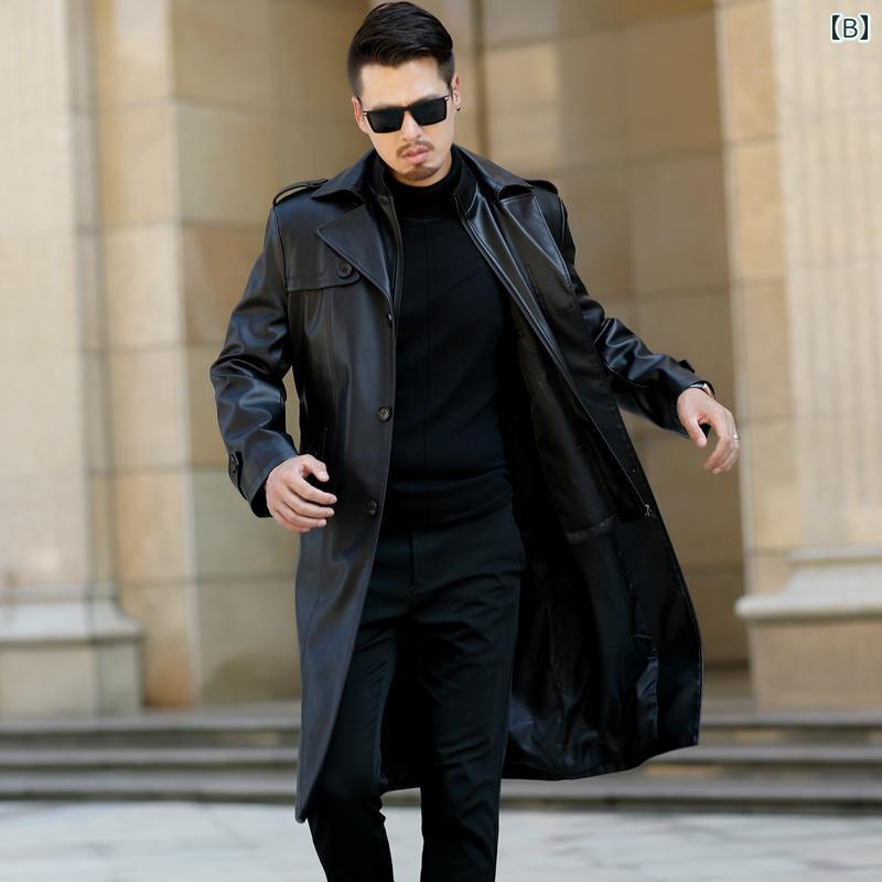 楽天市場】レザー ジャケット メンズ ライダース 革ジャン 秋冬 ロング