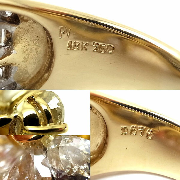 楽天市場】【緑屋質屋】ポンテヴェキオ ダイヤモンド リング フラワー