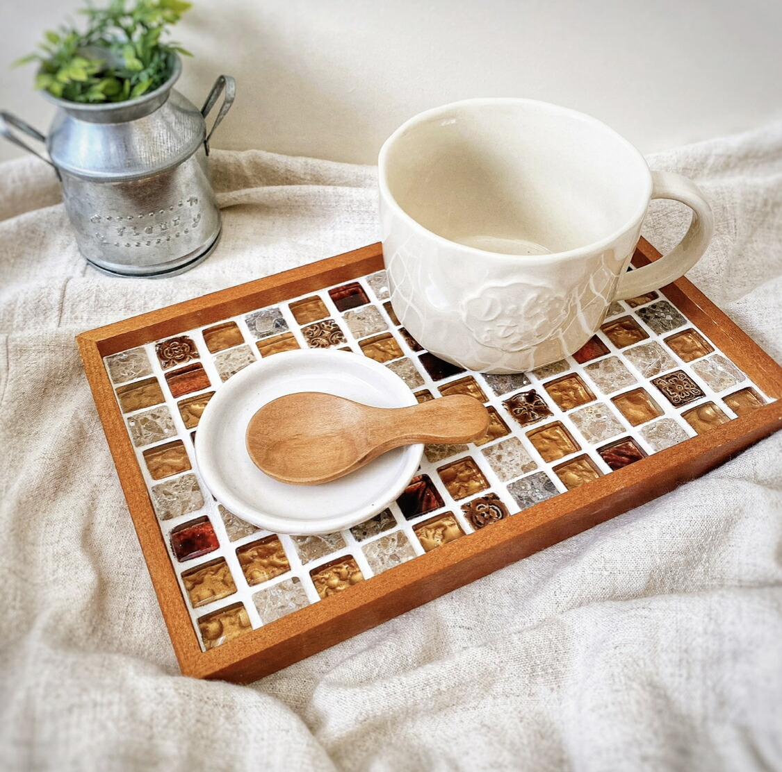 楽天市場】タイルの木製プレートカフェ タイル 木製 カフェトレイ