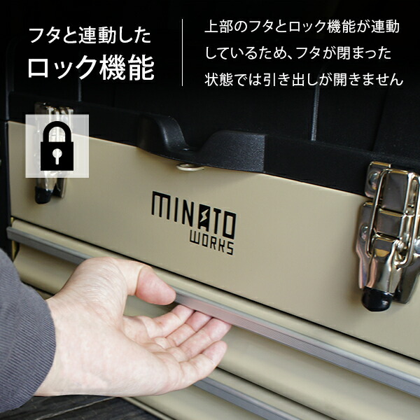 楽天市場】ミナト 3段ツールボックス TB-30 (引き出し付き/ベアリング