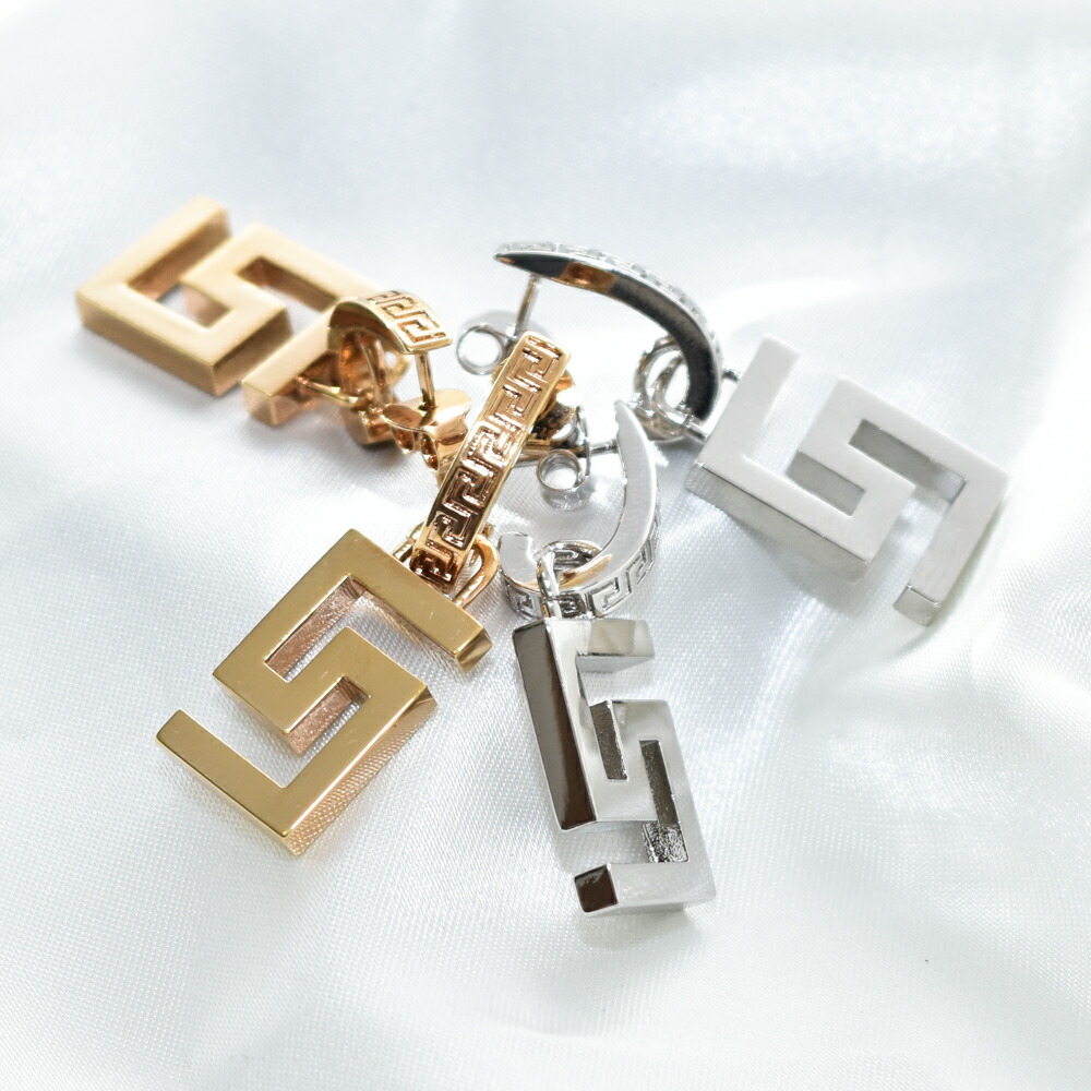 楽天市場】ヴェルサーチ ピアス ゴールド グレカ グリーク メンズ