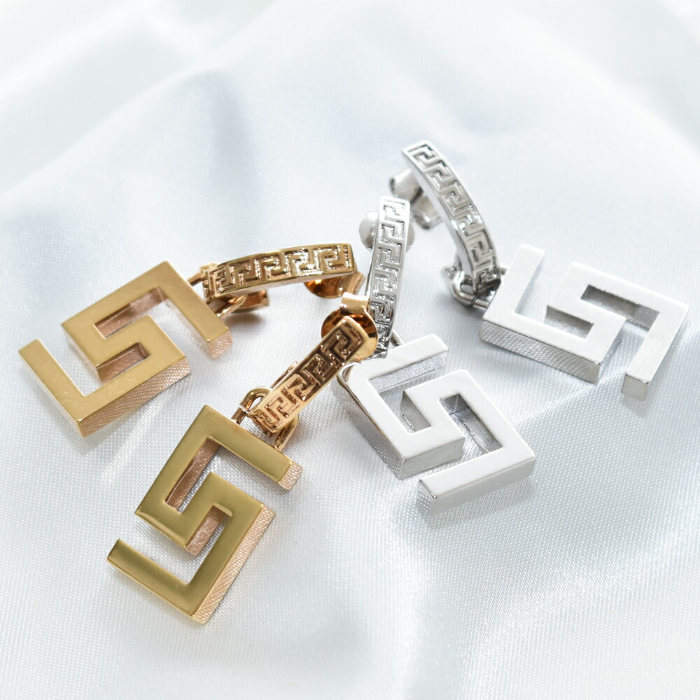 楽天市場】ヴェルサーチ ピアス ゴールド グレカ グリーク メンズ