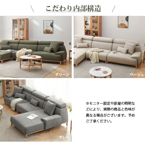 ベージュ コーナーソファ 3分割の左1点のみ ベージュ コーナーソファ