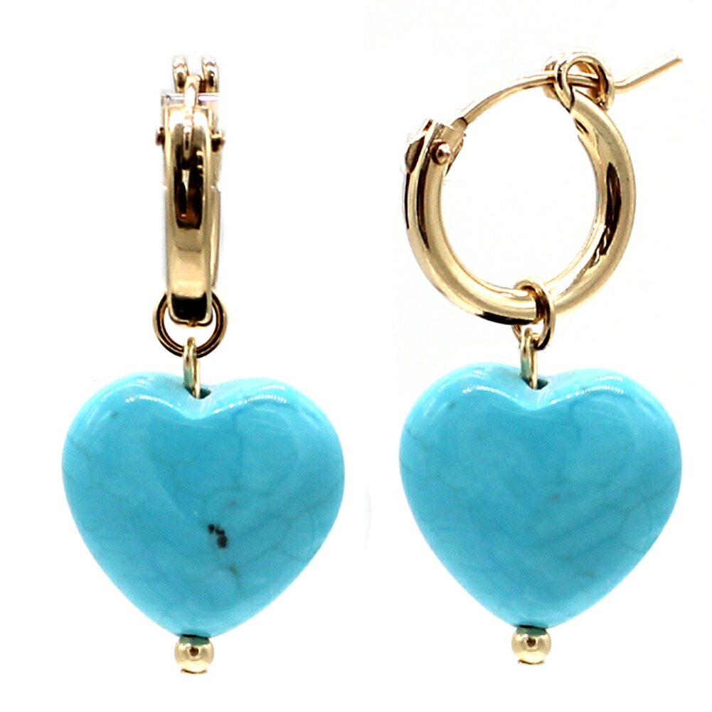 楽天市場】フープ ピアス ハート オニキス 天然石 K14 14K ゴールド