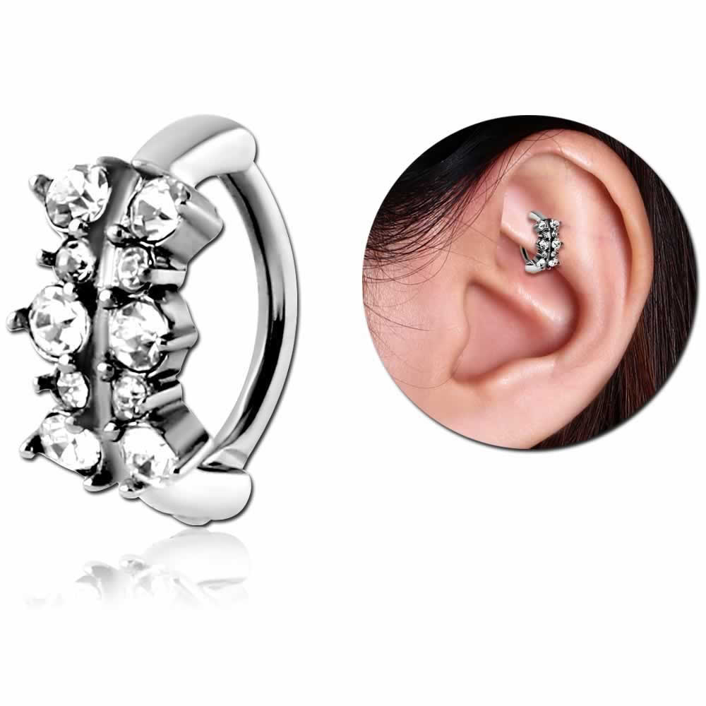 楽天市場】[16G 小さいフープピアス型 ボディピアス] CZバタフライ