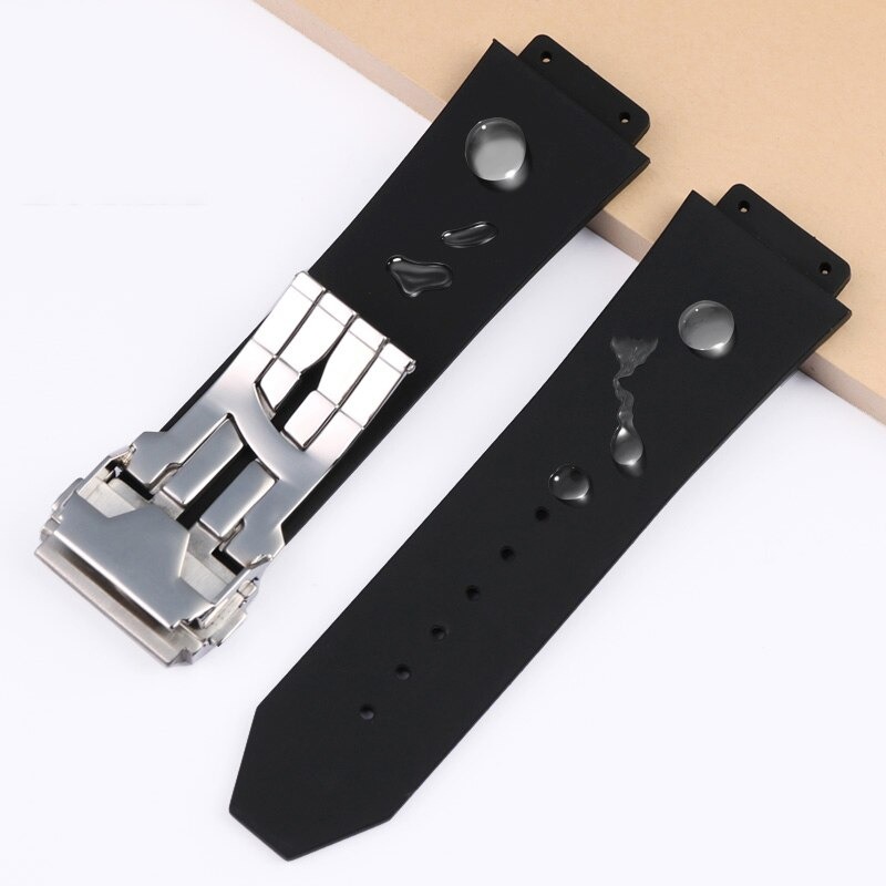 楽天市場】ウブロ 互換 ラバーベルト ブラック 26x19x22mm バックル