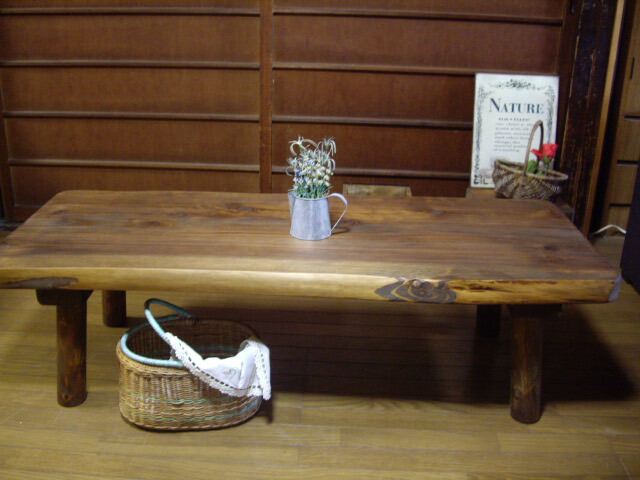 楽天市場】一枚板 ローテーブル 木製 カフェ テーブル ちゃぶ台