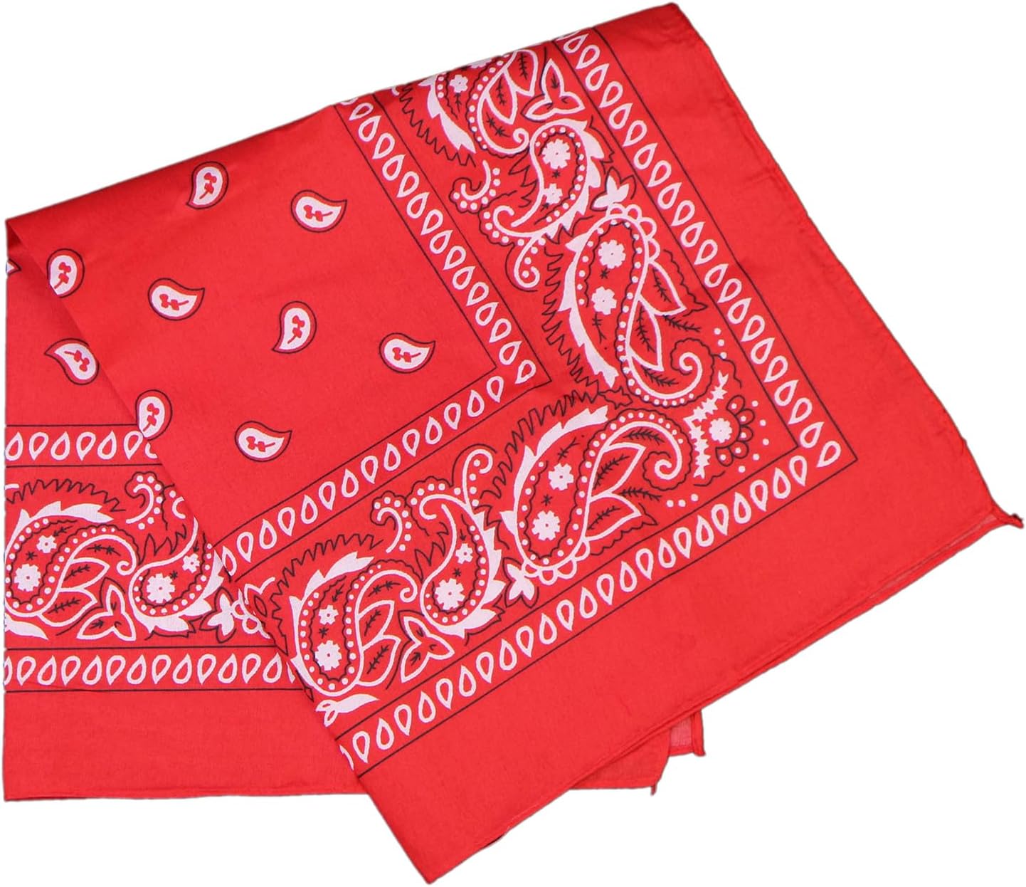 楽天市場】バンダナ 大判【レッド】赤 ペイズリー 柄 三角布 約54×54cm