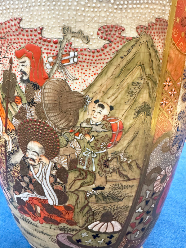 楽天市場】薩摩焼 金彩色絵 人物図 飾り壺 美術品 金襴手 高さ約62cm