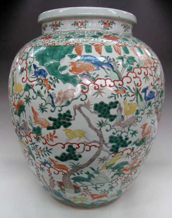 楽天市場】景徳鎮 嘉靖赤絵五彩動物文壺 高さ約46cm 中国 陶磁器 花瓶