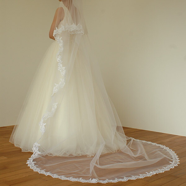 楽天市場】ウェディング ベール ロング レース2色 ホワイト/オフ