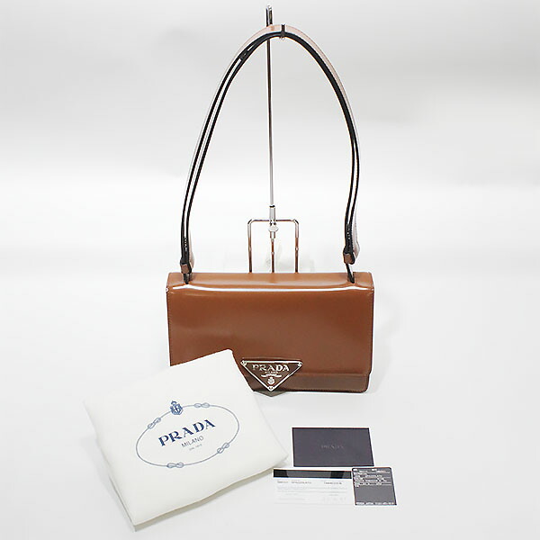 楽天市場】プラダ PRADA ショルダーバッグ ブラウン 茶 ブラッシュド