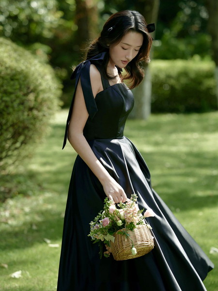 楽天市場】ウエディングドレス ウェディングドレス 黒 前撮りドレス