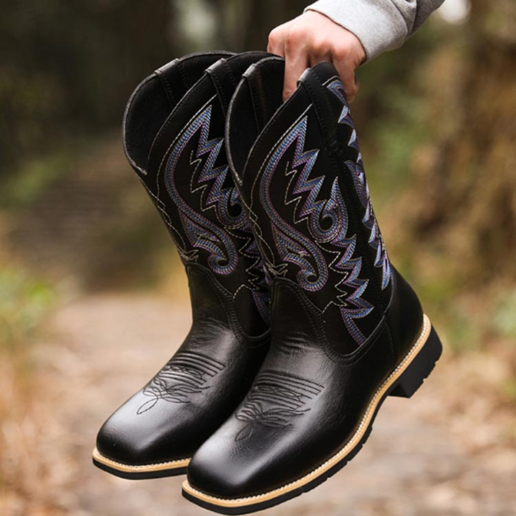 楽天市場】ウエスタンブーツ メンズ フロントスリット 刺繍入り