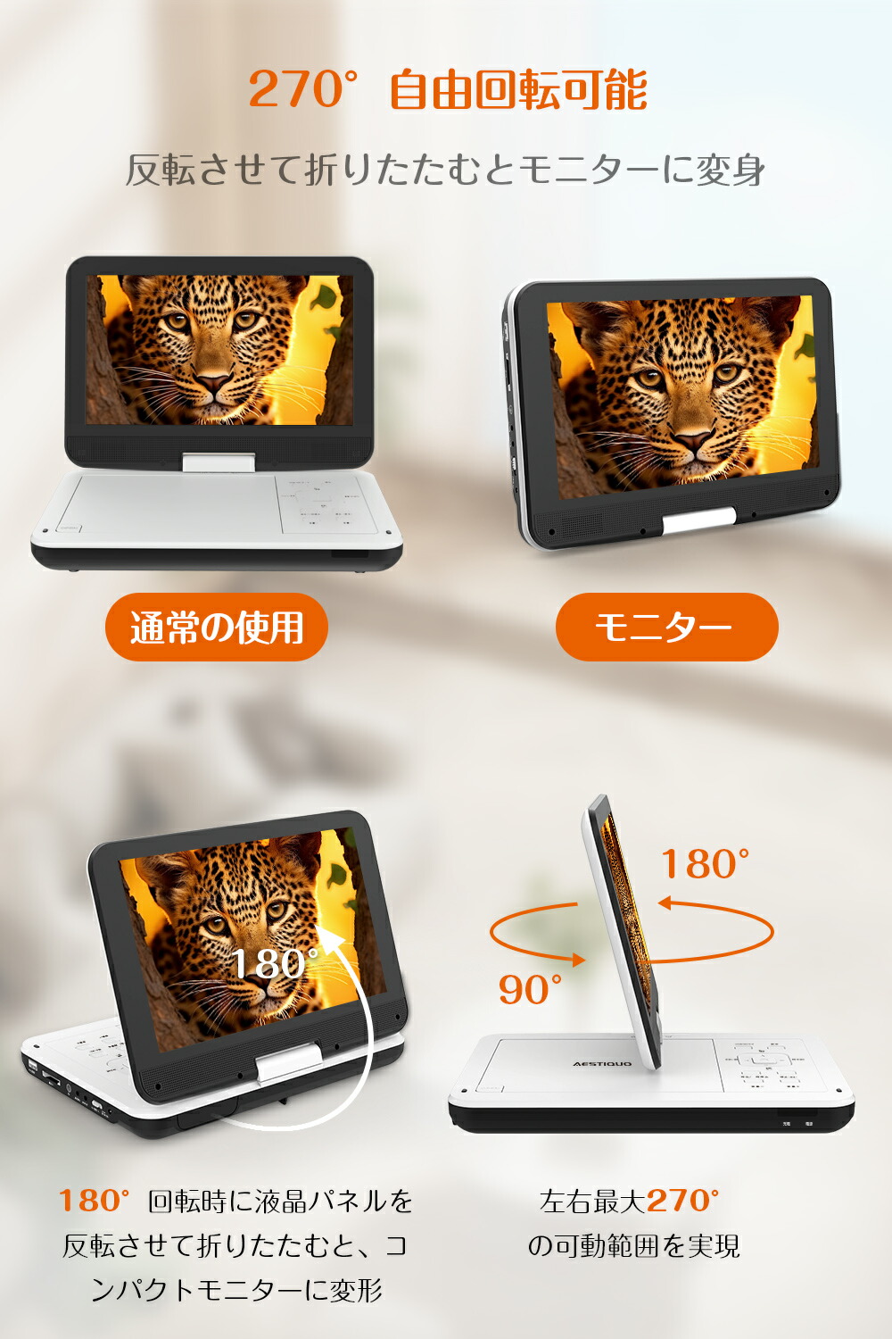 楽天市場】ポータブルdvdプレーヤー 12.5型 【2年保証】【type-c急速